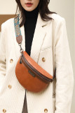 PU Leather Zipper Crossbody Chest Bag