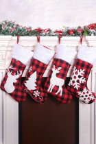 Buffalo Plaid Snowflake Reindeer Christmas Gift Bag