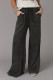 Gray Mineral Washed Drawstring Retro Wide Leg Pants