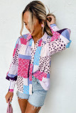 Rose Mixed Print Button Front Cuffed Sleeve Shirt