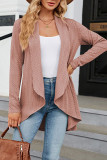 Cable Knit Front Open Cardigan