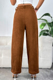 Brown Corduroy Pockets Joggers