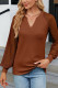 V Neck Lace Sleeves Waffle Top