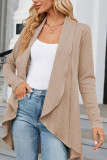 Cable Knit Front Open Cardigan
