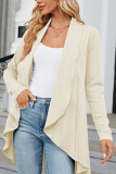 Cable Knit Front Open Cardigan