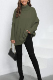 Plain Turtle Neck Cap Sleeves Sweater