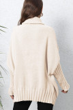 Plain Turtle Neck Cap Sleeves Sweater