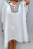 Crochet Knit Lace Splicing Fringe Kimono