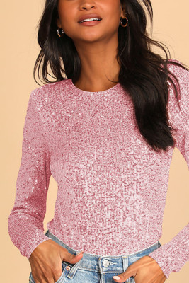 Sequin Glitter Long Sleeves Bodysuit