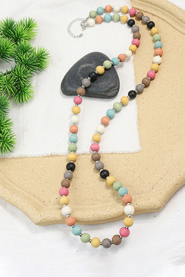 Multicolor Beads Necklace MOQ 5pcs