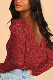 Sequin Glitter Long Sleeves Bodysuit
