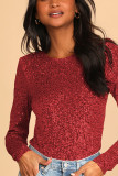 Sequin Glitter Long Sleeves Bodysuit