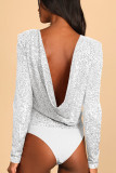 Sequin Glitter Long Sleeves Bodysuit
