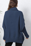 Plain Turtle Neck Cap Sleeves Sweater
