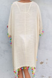 Crochet Knit Lace Splicing Fringe Kimono