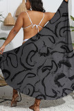 Printed Multiway One Piece Plus Size Beach Dress