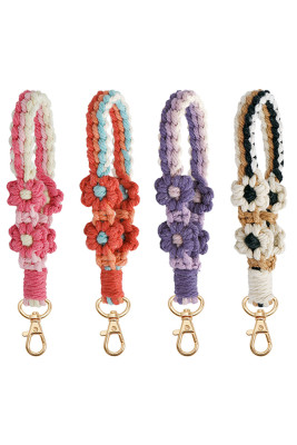 Daisy Weaving Colorful Bracelet Keychain