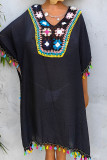 Crochet Knit Lace Splicing Fringe Kimono