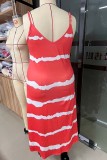 Orange Tie Dye Plus Size Maxi Dress