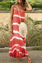 Orange Tie Dye Plus Size Maxi Dress