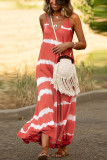 Orange Tie Dye Plus Size Maxi Dress