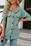Plain Open Button Jacquard Shacket