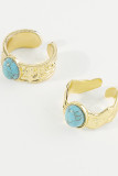 Graved Turquoise Ring MOQ 5pcs