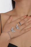 Alloy Spider Butterfly Bracelet With Ring MOQ 5pcs