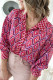 Rose Abstract Print Button Up Long Sleeve Shirt