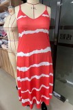 Orange Tie Dye Plus Size Maxi Dress