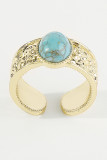 Graved Turquoise Ring MOQ 5pcs