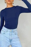 Plain Slim Fit Top with Thumb Hole