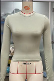Plain Slim Fit Top with Thumb Hole