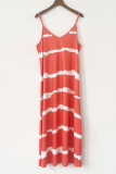 Orange Tie Dye Plus Size Maxi Dress