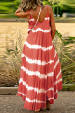 Orange Tie Dye Plus Size Maxi Dress