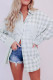 Green Pink Mix Checked Patchwork Long Sleeve Shirt