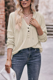 Plain V Neck Buttoned Hoodies