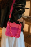 Button Closure Clear Chain Strap Shoulder Bag MOQ 3pcs