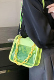 Button Closure Clear Chain Strap Shoulder Bag MOQ 3pcs