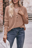 Plain V Neck Buttoned Hoodies