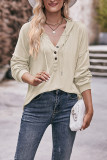 Plain V Neck Buttoned Hoodies