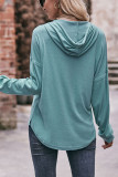 Plain V Neck Buttoned Hoodies