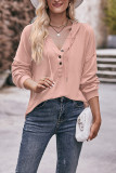 Plain V Neck Buttoned Hoodies