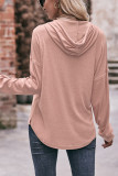 Plain V Neck Buttoned Hoodies