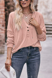 Plain V Neck Buttoned Hoodies