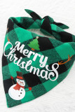 Merry Christmas Plaid Dog Scarf Bandage