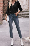 Plain V Neck Buttoned Hoodies