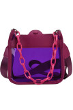 Button Closure Clear Chain Strap Shoulder Bag MOQ 3pcs