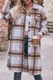 Button Up Plaid Long Jacket Coat