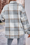 Button Up Pockets Plaid Shacket